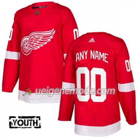 Kinder Eishockey Detroit Red Wings Custom Adidas 2017-2018 Rot Authentic